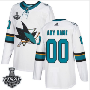 Sharks Benutzerdefinierte Weiß 2019 Stanley Cup Final Stitched